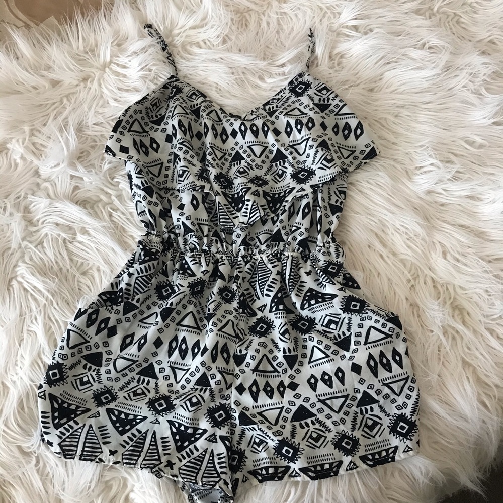 Black and white romper